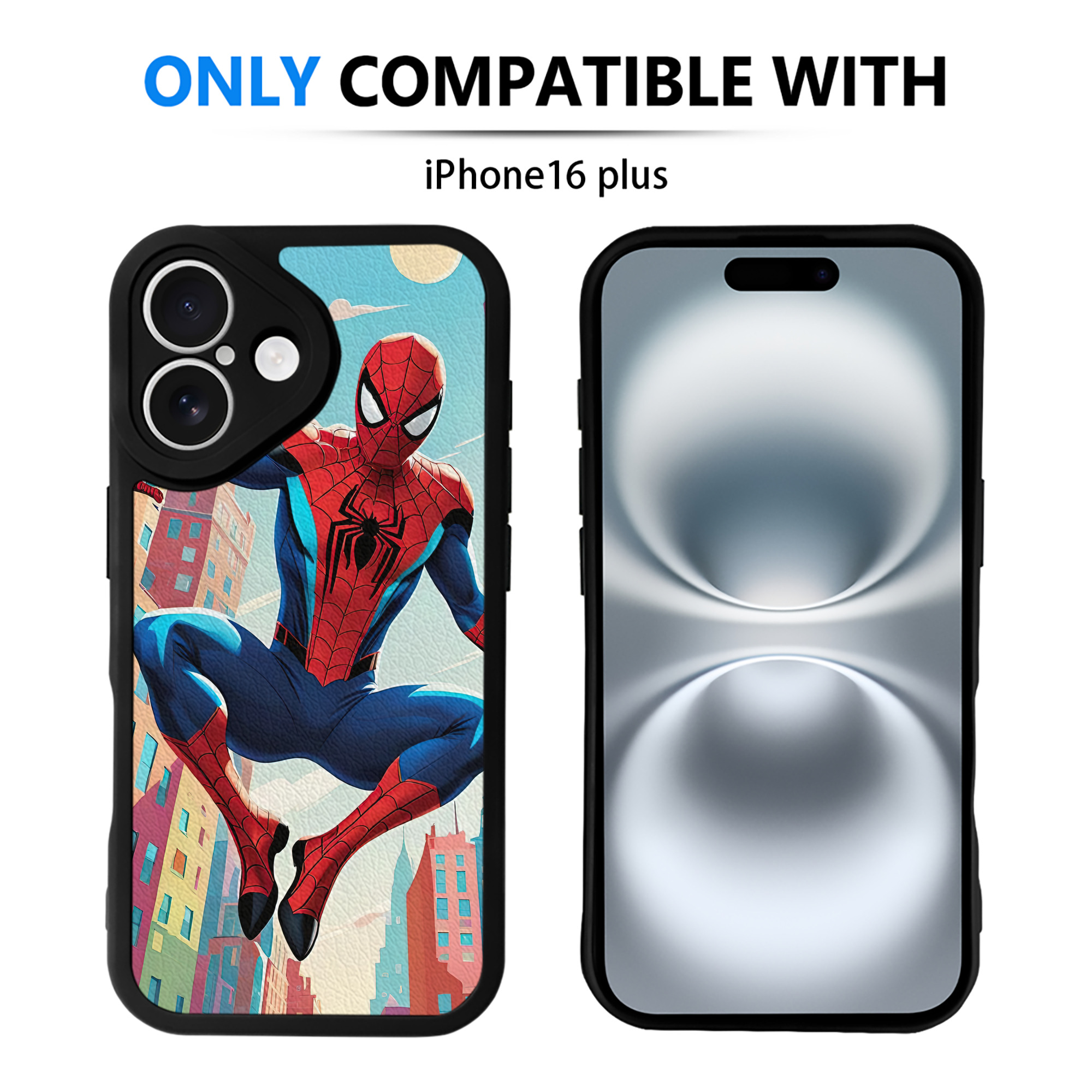 Spider Man スパイダーマン 【iPhone 16シリーズ対応】シリコンスマホケース（レザー調） 材質：シリコン